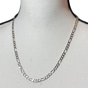 20” 925 Sterling Silver Figaro Chain Necklace